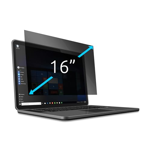 Kensington Privacy Screen Filter for 16 16:10 Laptops, 2-Way Removable Protector, Reversible Screen Cover with Anti-Glare and Blue Light Reduction to Prevent Eye Strain - 628969