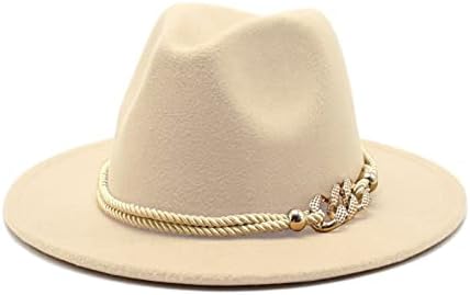 Gossifan Men & Women Belt Buckle Fedora Hat Wide Brim Floppy  display picture 1
