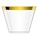 HAMPAN 100 Gold Plastic Cups 9 Oz Gold Rimmed Tumblers Clear Plastic Cups Disposable Cups For Wedding Party
