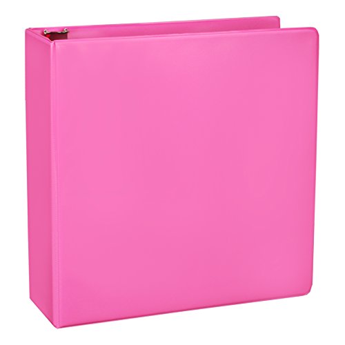 Samsill Fashion Color Durable 3 Ring View Binders, 2 Inch Round Ring, Customizable Clear View Cover, Berry Pink, Two Pack