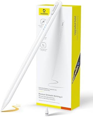[1:1 Originale] Baseus Penna Compatibile con iPad 2018-2025, Abbinamento Illimitato, 32 Funzioni Personalizzabili, 17h Batteria, Pencil per iPad 6/7/8/9/10, Pro 11“/12.9“/13“, Air 3/4/5/6, mini 5/6