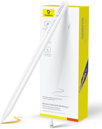 [1:1 Originale] Baseus Penna Compatibile con iPad 2018-2025, Abbinamento Illimitato, 32 Funzioni Personalizzabili, 17h Batteria, Pencil per iPad 6/7/8/9/10, Pro 11“/12.9“/13“, Air 3/4/5/6, mini 5/6