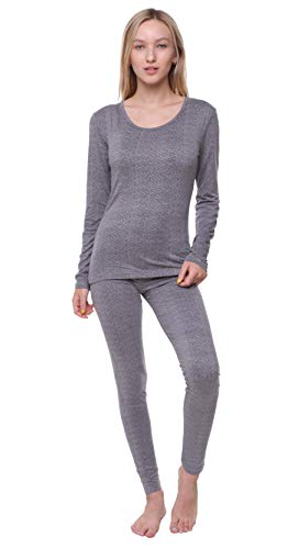 Women Thermal Underwear Set Base Layer Soft Fleece Lining Ladies