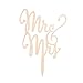 Ella Celebration Mr & Mrs Wooden Wedding Cake Topper, Small Rustic Reception Decoration (Mr and Mrs)