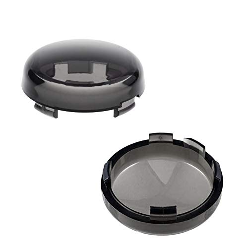 Smoke Front Rear Bullet Turn Signal Lens Covers Compatible with Harley Dyna Street Glide Fat Boy Softail Road King Springer, Pack of 4 - Thumbnail 2
