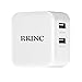 RKINC 4.8A 24W Dual USB Travel Wall Charger Adapter with SmartID Technology, Foldable Plug for iPhone 7 6S iPad, Samsung Galaxy, HTC Nexus Moto Blackberry, Headset & Power Bank