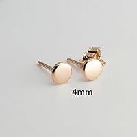 4mm Tiny Minimalist Gold Stud Earrings Flat Disc