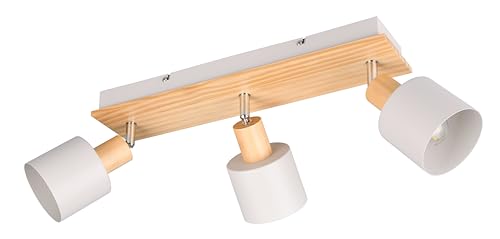 Trio Leuchten spot mural SHANTI 862700376, Métal Gris chaud, Bois naturel, excl. 1x E14