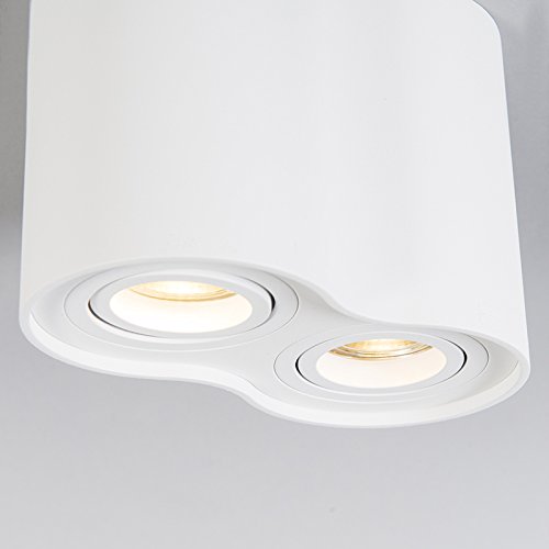 QAZQA - Design Moderne spot wit kantelbaar - Rondoo Duo | Woonkamer | Slaapkamer | Keuken - Staal Cilinder |Ovaal - GU10… - Afbeelding 5