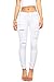 TENGFU Women's Juniors Mid-Rise Distressed Slim Fit Stretchy Skinny Jeans Jegging