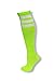 NEON NATION Unisex White Knee High Team Tube Socks with Various Colored Stripes