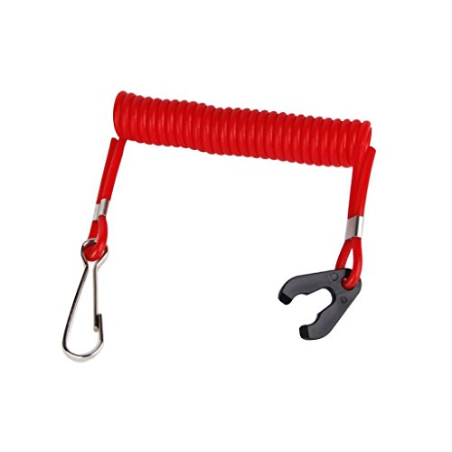 STONCEL Safety Boat Motor Outboard Kill Switch Key Lanyard Ignition Red (2 Pack)