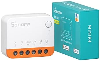 MINIR4 WiFi Smart Schalter 2 Wege - Wlan Lichtschalter mit Timing-Funktion, Relay Split Mode, 2.4G WiFi, Funktioniert mit Alexa, Google Home Assistant, Fernbedienung über eWeLink App