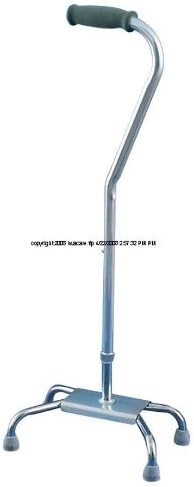 Maxhealth Quad Base Adjustable Aluminum Cane, 5" L X 7" W, Small