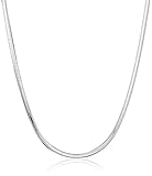 Sterling Silver Italian 1.4 mm Diamond Cut Snake Chain Necklace, 16"
