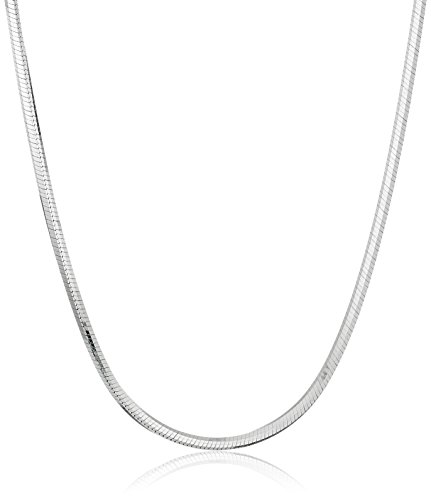 Sterling silver italian 1.4 mm diamond cut snake chain necklace, …
