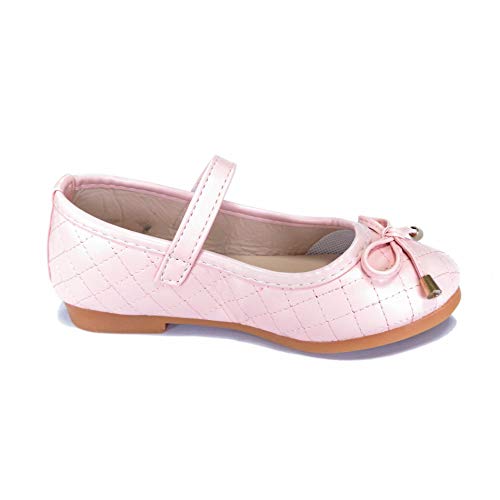 ALPHELIGANCE Girls Ballet Mary Jane Strap School Uniform Dress Flat Shoes (Toddler/Little Kid) Pink