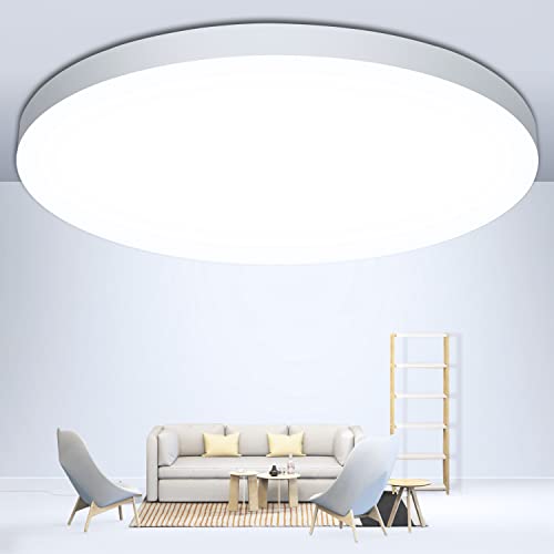 OUILA LED Ceiling Light 24 W, Ceiling Lamp 6500 K 2000 LM Bathroom Ceiling Light IP44 Waterproof Round Ø28 cm Modern LED Chandelier Ceiling Light for Bedroom, Kitchen, Living Room, Balcony