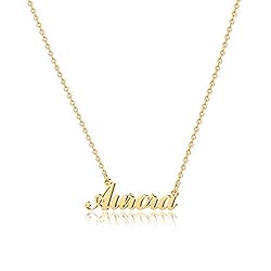 M MOOHAM Nameplate Aurora Name Necklace for Her
