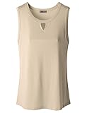 Doublju Women Short Sleeve Round neck Shoulder hole Desing Loose Fit Top