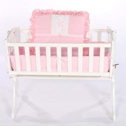 Amazon.com : Flower Applique Cradle Bedding - Color: Pink ...