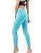 TSLA Yoga Pants Mid-Waist/High-Waist Tummy Control w Pocket Series, Yogabasic Contour(fyp52) – Aqua, Large (Size 10-12_Hip41-43 Inch)thumb 2