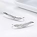 BAMOER Clip on Earrings Cute Black Earrings 925 Silver Ear Climber Earrings for Women Ear Crawler Earrings Sterling Silver