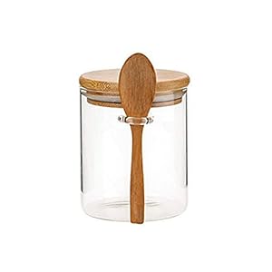 Creature Pot Seizoensgebieden Container Spice Glass Bus Potten met Lepel Verzegeld Hout Deksel (en) LNNDE