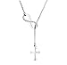 Infinity Cross Pendant Necklace Stainless Steel Religious Y Necklace With God All Things are Possible