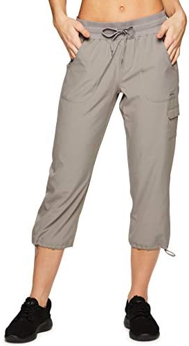 RBX Active Women's Fashion Lightweight Woven Drawstring Cargo Capri Pant with Pockets 1 RBX Active Women's Fashion Lightweight Woven Drawstring Cargo Capri Pant with Pockets