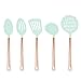 COOK WITH COLOR 5 Piece Nylon Cooking Utensil Set on a Ring with Rose Gold Copper Handles