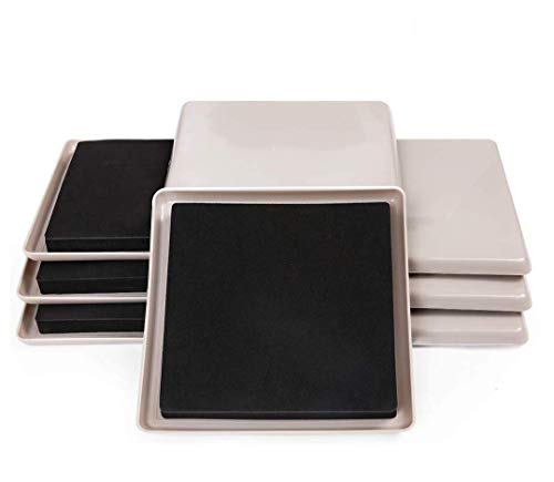 Ezprotekt 8 Pack Reusable Furniture Slider for Carpet,5 Inch Square Furniture Mover,Furniture Sliders Carpet Sliders Furniture Moving Sliders Furniture Moving Pads Furniture Glides - Thumbnail 7