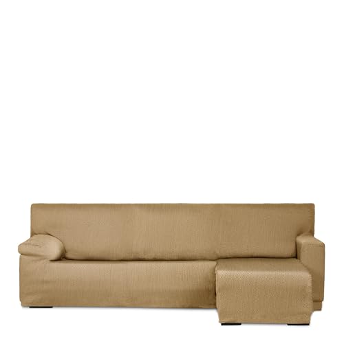 Eysa Light Sofa Cover for Chaise Longue with Short Arm Right Side Front View Mustard Colour