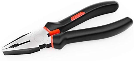 Multi-Function Combination Pliers 180 mm Industrial Flat Pliers, Chrome Vanadium, Clip, Black and Orange