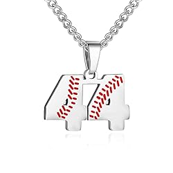 Baseball Number Necklace for Boy 00-99 Athletes