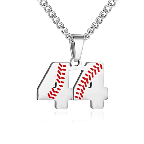 Baseball Number Necklace for Boy 00-99 Athletes