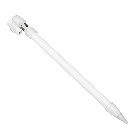 Jisoncase Apple Pencil Cozy Pencil Charging Adapter Holder, 2 Sets of Protective Cover Holder for iPad Pro Pencil and Lightning to Micro USB Adapter 4 Pieces Included-White JS-APL-06P00