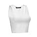 OThread Women's Basic Solid Scoop Neck Sleeveless Crop Tank Top(Large, OT018_White)