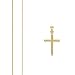Solid 14K Gold Cross Pendant Box Chain Necklace - 24
