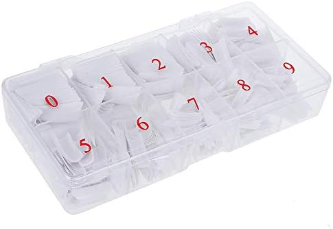 JZF 500pcs White French Acrylic Artificial Fake False Art Nails Tips with Box, 10 Sizes Nails Decoration Manicure for Women Girl