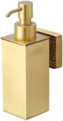 GOPG Wall Mounted Brass Soap Dispenser, Manual Refillable Rustproof Liquid Soap Dispenser for Shower Gel Shampoo Lotion Dispenser-Gold