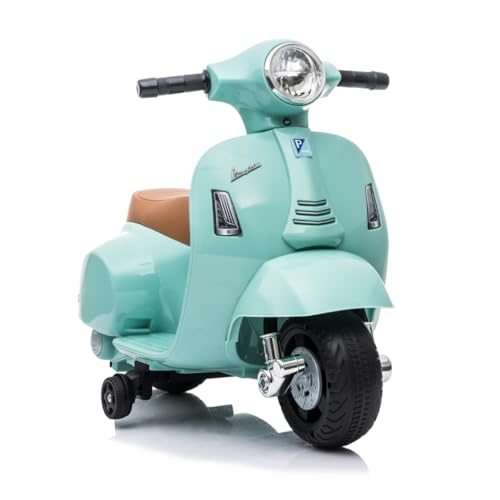 ® Kids, Moto eléctrica niños, Licencia Oficial Vespa Piaggio, Motor 30w, Roma, Luz led, Antivuelco, Velocidad 2, 5 km/h, Botón Musical, 18-36 Meses, Batería 6v, Acelerador, Carga 25 kg