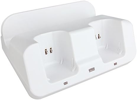 Hokyzam C15 3 in 1 Charger Dock Charging Station Nintendo Wii U GamePad Cradle for WII U Remote Gamepad and Controllers with Two 2800mAh Rechargeable Batteries-White