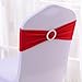 50PCS Spandex Chair Sashes Bows Elastic Chair Bands with Buckle Slider Sashes Bows for Wedding Decorations sy66 (red)