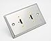 Stainless Steel Wall Plate with Two HDMI Feed-Thru Connectors : 75-701