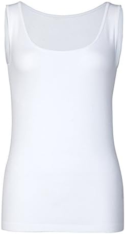 Ladies Seamless spandex O-neck Camisole Tank Top,One Size,WHITE