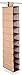 Internet’s Best 10 Tier Hanging Shoe Organizer - Narrow Shelf Closet Shoe Rack - Footwear Storage - Brown (Beige)