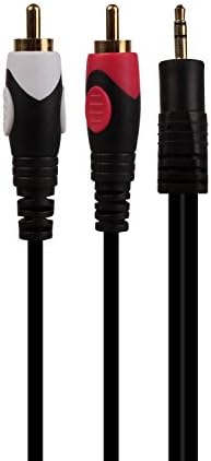 JEVIT 3.5mm Male to 2-Male RCA [Left/Right] Stereo Audio Cable - Step Down Design Adapter Cable for iPhone, iPod, Android Smartphones, Tablets, MP3 Players and More (65FEET(20m))