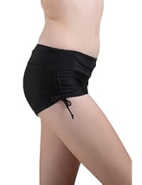 Micosuza Classical Women's Swim Boardshorts Beach Bikini Bottoms with Adjustable Ties 7 Color XS-XXL
