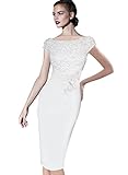 VfEmage Womens Elegant Floral Applique Cocktail Party Bridesmaid Dress